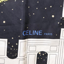 CELINE Scarf Silk 2 Set Black Navy Auth am9987-12