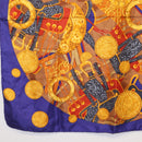 CELINE Scarf Silk 2 Set Black Navy Auth am9987-18