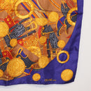 CELINE Scarf Silk 2 Set Black Navy Auth am9987-19