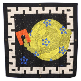 CELINE Scarf Silk 2 Set Black Navy Auth am9987 - 0