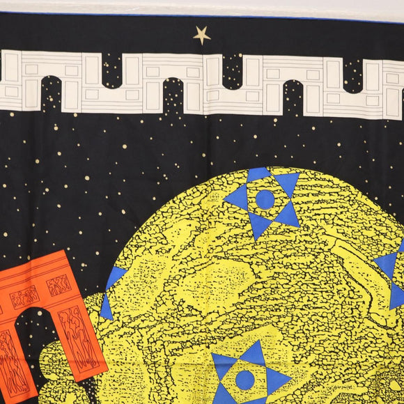 CELINE Scarf Silk 2 Set Black Navy Auth am9987