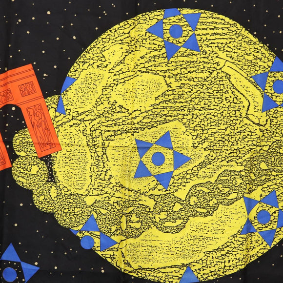 CELINE Scarf Silk 2 Set Black Navy Auth am9987