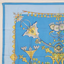 HERMES Carre 90 Scarf ""PARURES DES SABLES"" Silk Blue Auth am9988-2