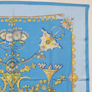 HERMES Carre 90 Scarf ""PARURES DES SABLES"" Silk Blue Auth am9988-4