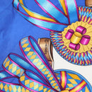 HERMES Carre 90 Scarf ""LES RUBANS DU CHEVAL"" Silk Blue Auth am9989-10