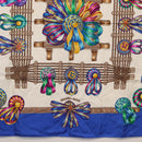 HERMES Carre 90 Scarf ""LES RUBANS DU CHEVAL"" Silk Blue Auth am9989-8