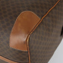 CELINE Macadam Canvas Boston Bag PVC Leather Brown Gold Auth am9992-9