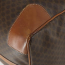 CELINE Macadam Canvas Boston Bag PVC Leather Brown Gold Auth am9992-15