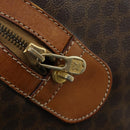 CELINE Macadam Canvas Boston Bag PVC Leather Brown Gold Auth am9992-17