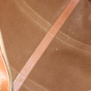 CELINE Macadam Canvas Boston Bag PVC Leather Brown Gold Auth am9992-11