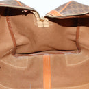 CELINE Macadam Canvas Boston Bag PVC Leather Brown Gold Auth am9992-20