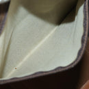 CELINE Macadam Canvas Boston Bag PVC Leather Brown Gold Auth am9992-22