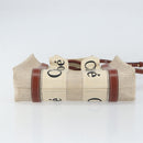 Chloe Woody Handtasche Canvas Leder 2way Beige Gold Auth am9996-5