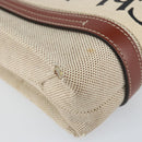 Chloe Woody Handtasche Canvas Leder 2way Beige Gold Auth am9996-9