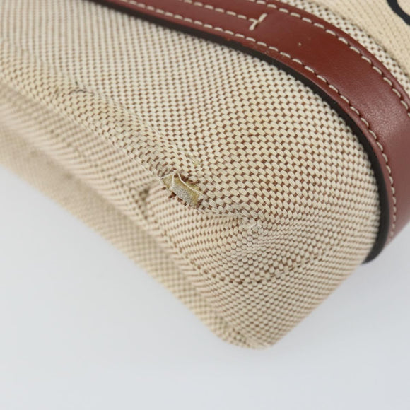Chloe Woody Handtasche Canvas Leder 2way Beige Gold Auth am9996