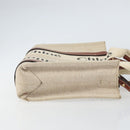 Chloe Woody Hand Bag Canvas Leather 2way Beige Gold Auth am9996-3