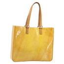 LOUIS VUITTON Monogram Vernis Columbus Tote Bag Lime Yellow M91047 Auth AMZ001-1
