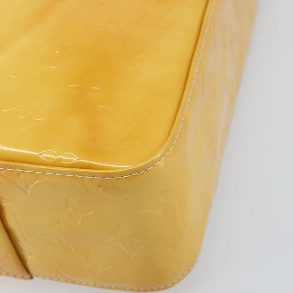 LOUIS VUITTON Monogram Vernis Columbus Tote Bag Lime Yellow M91047 Auth AMZ001
