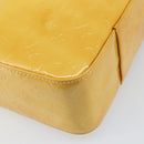 LOUIS VUITTON Monogram Vernis Columbus Tote Bag Lime Yellow M91047 Auth AMZ001-17