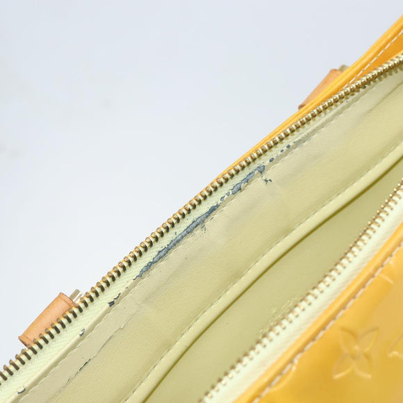 LOUIS VUITTON Monogram Vernis Columbus Tote Bag Lime Yellow M91047 Auth AMZ001