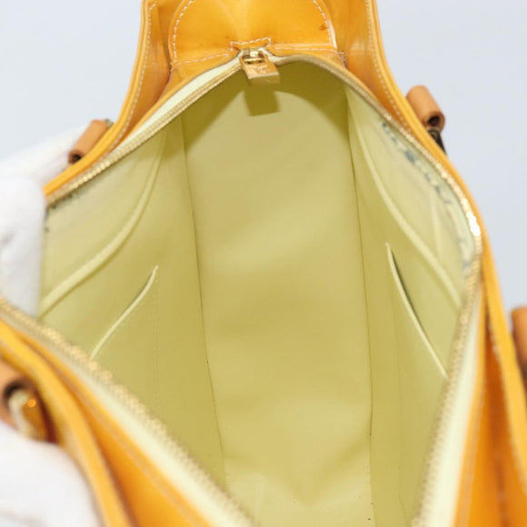 LOUIS VUITTON Monogram Vernis Columbus Tote Bag Lime Yellow M91047 Auth AMZ001