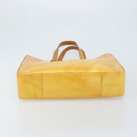 LOUIS VUITTON Monogram Vernis Columbus Tote Bag Lime Yellow M91047 Auth AMZ001