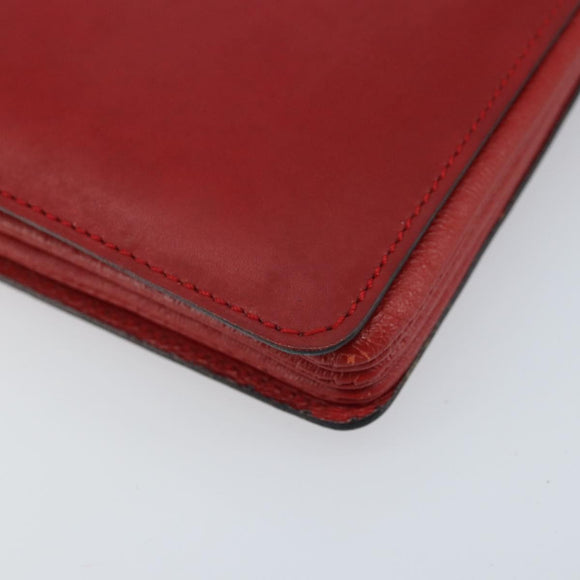 CELINE Shoulder Bag Leather Red Gold Auth AMZ004A