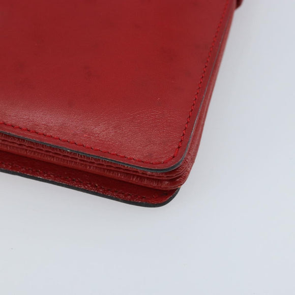 CELINE Shoulder Bag Leather Red Gold Auth AMZ004A