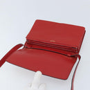 CELINE Shoulder Bag Leather Red Gold Auth AMZ004A-11