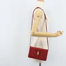 CELINE Shoulder Bag Leather Red Gold Auth AMZ004A-23