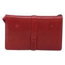 CELINE Shoulder Bag Leather Red Gold Auth AMZ004A-2