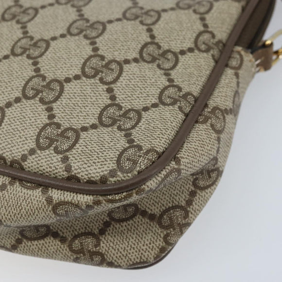 GUCCI GG Supreme Shoulder Bag PVC Beige Gold 97 02 068 Auth AMZ005