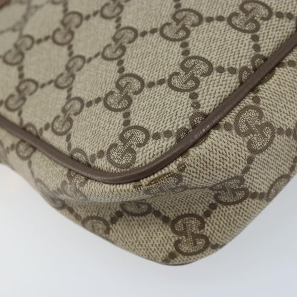 GUCCI GG Supreme Shoulder Bag PVC Beige Gold 97 02 068 Auth AMZ005