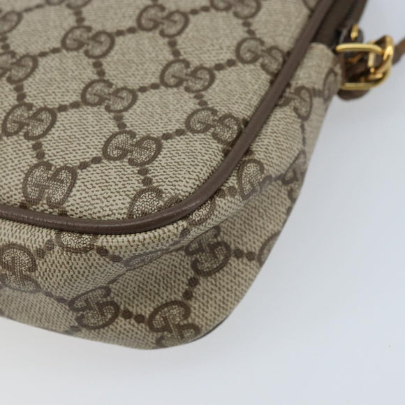 GUCCI GG Supreme Shoulder Bag PVC Beige Gold 97 02 068 Auth AMZ005