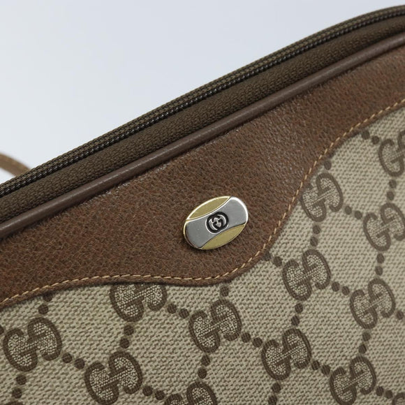 GUCCI GG Supreme Shoulder Bag PVC Beige Gold 97 02 068 Auth AMZ005