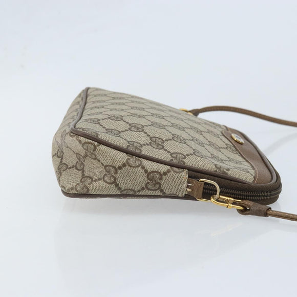 GUCCI GG Supreme Shoulder Bag PVC Beige Gold 97 02 068 Auth AMZ005