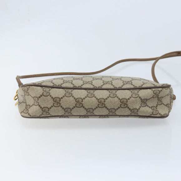 GUCCI GG Supreme Shoulder Bag PVC Beige Gold 97 02 068 Auth AMZ005