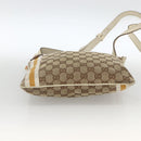 GUCCI GG Canvas Sherry Line Shoulder Bag Beige Gold 144888 Auth AMZ009-5