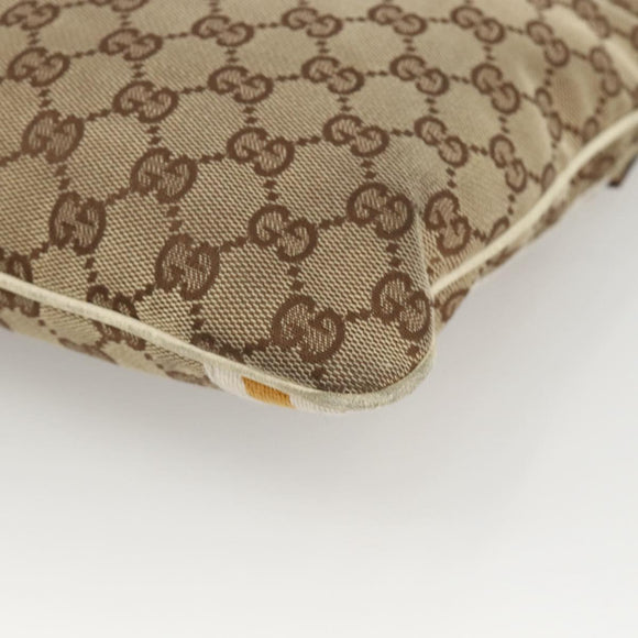 GUCCI GG Canvas Sherry Line Shoulder Bag Beige Gold 144888 Auth AMZ009