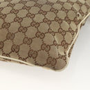 GUCCI GG Canvas Sherry Line Shoulder Bag Beige Gold 144888 Auth AMZ009-16