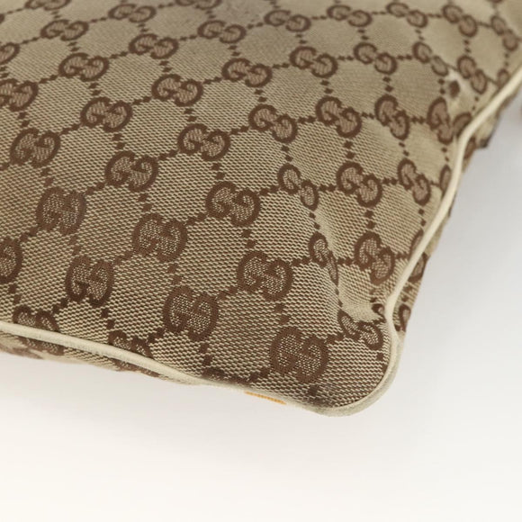 GUCCI GG Canvas Sherry Line Shoulder Bag Beige Gold 144888 Auth AMZ009