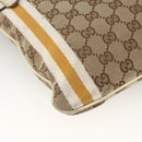 GUCCI GG Canvas Sherry Line Shoulder Bag Beige Gold 144888 Auth AMZ009-10