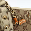 GUCCI GG Canvas Sherry Line Shoulder Bag Beige Gold 144888 Auth AMZ009-17