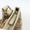 GUCCI GG Canvas Sherry Line Shoulder Bag Beige Gold 144888 Auth AMZ009-11