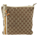 GUCCI GG Canvas Sherry Line Shoulder Bag Beige Gold 144888 Auth AMZ009-13