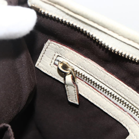 GUCCI GG Canvas Sherry Line Shoulder Bag Beige Gold 144888 Auth AMZ009