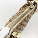 GUCCI GG Canvas Sherry Line Shoulder Bag Beige Gold 144888 Auth AMZ009-6
