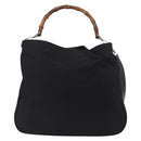 GUCCI Bamboo Shoulder Bag Nylon 2way Black Silver 001 2852 1577 5 Auth AMZ012-13