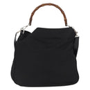 GUCCI Bamboo Shoulder Bag Nylon 2way Black Silver 001 2852 1577 5 Auth AMZ012-2