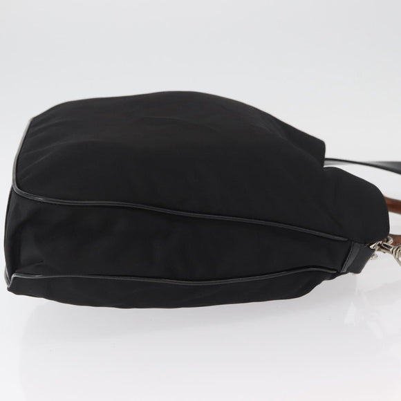 GUCCI Bamboo Shoulder Bag Nylon 2way Black Silver 001 2852 1577 5 Auth AMZ012